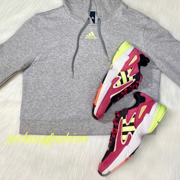 Womens Adidas Sneakers Shoes Yung 96 Neon Black - Picture 2 of 12